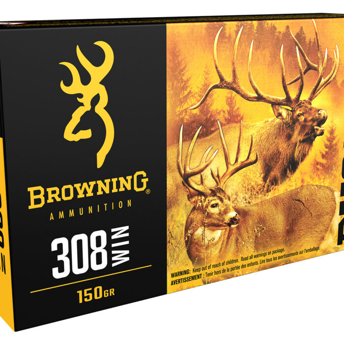 Browning Ammo B192403081 BXS Copper Expansion 308Win 150gr Lead Free Solid Expansion Polymer Tip 20 Per Box/10 Case