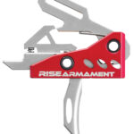 Rise Armament RA535APT RA-535 High Performance Single-Stage Straight Trigger with 3.50 lbs Draw Weight & Silver/Red Hardcoat Anodized Finish for AR-Platform 2 101912