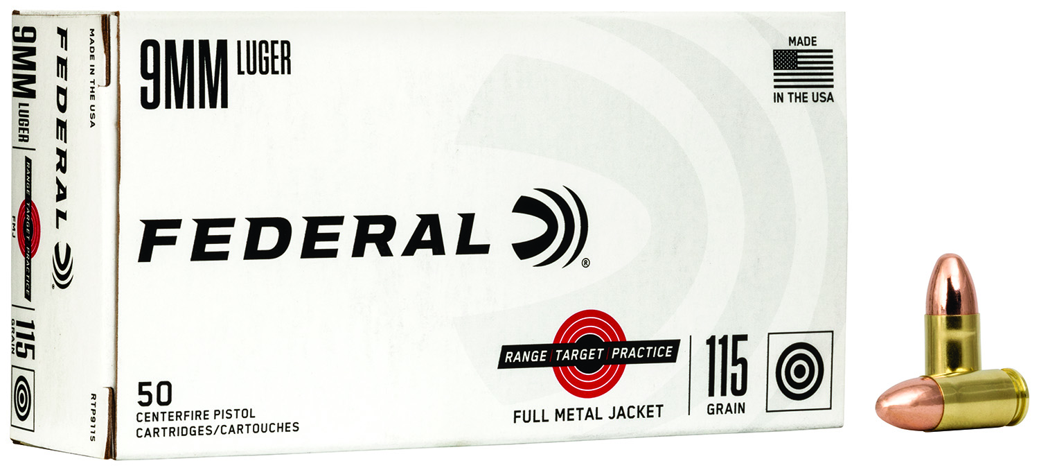Federal RTP9115 Range & Target 9mmLuger 115gr Full Metal Jacket 50 Per Box/20 Case 3 Federal RTP9115 Range & Target 9mmLuger 115gr Full Metal Jacket 50 Per Box/20 Case