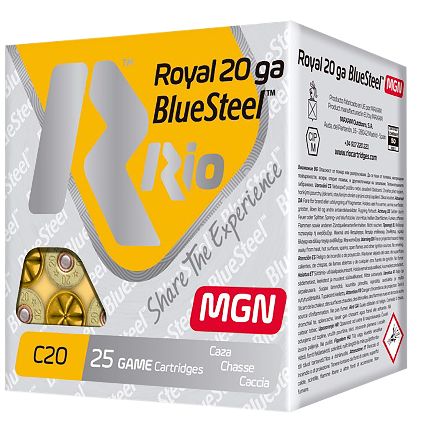 Rio Ammunition RBSM202 BlueSteel Royal 20Gauge 3" 1oz 2Shot 25 Per Box/10 Case 3 Rio Ammunition RBSM202 BlueSteel Royal 20Gauge 3" 1oz 2Shot 25 Per Box/10 Case