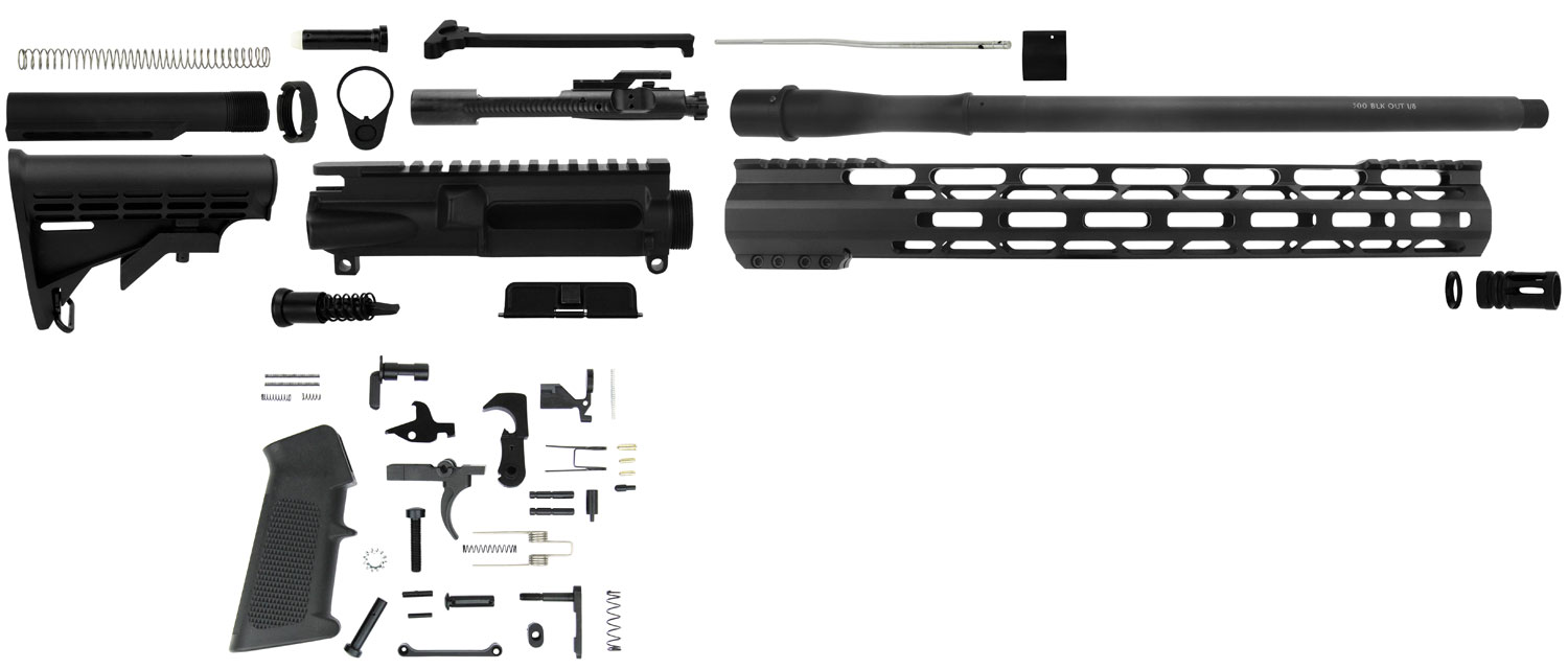 TacFire SSRK300LPK AR Build Kit Sports South Exclusive 300 Blackout AR-Platform Black Nitride 1/2"x28 3 TacFire SSRK300LPK AR Build Kit Sports South Exclusive 300 Blackout AR-Platform Black Nitride 1/2"x28