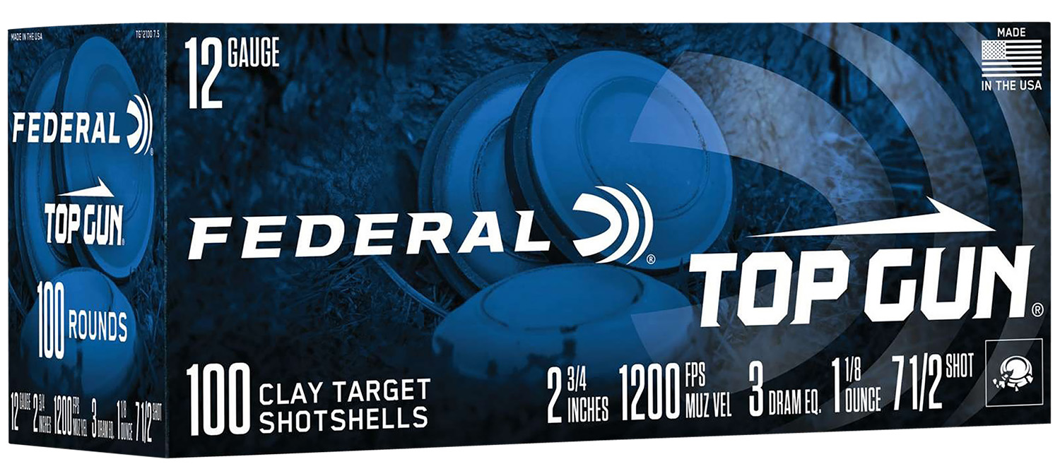 Federal TG1210075 Top Gun 12Gauge 2.75" 1 1/8oz 7.5Shot 100 Per Box/2 Case 3 Federal TG1210075 Top Gun 12Gauge 2.75" 1 1/8oz 7.5Shot 100 Per Box/2 Case