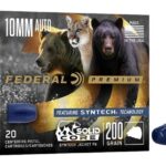 Federal P10SHC1 Premium 10mmAuto 200gr Solid Core Synthetic Flat Nose 20 Per Box/10 Case 2 121143