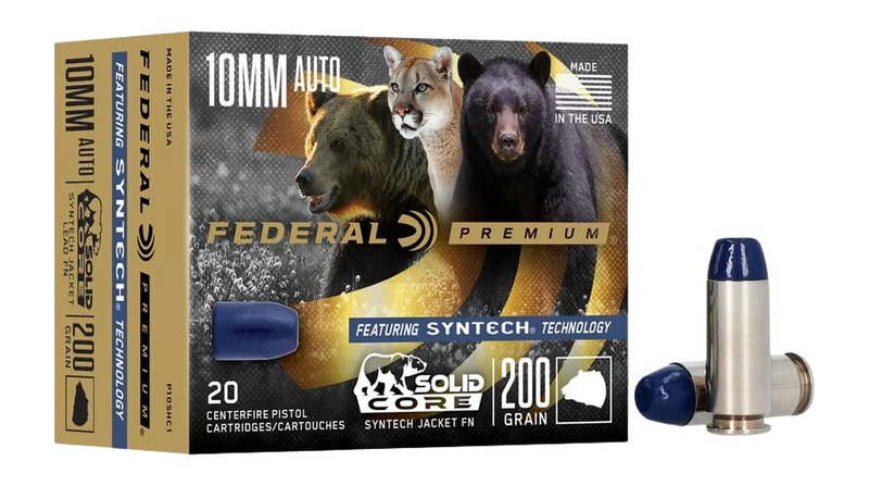 Federal P10SHC1 Premium 10mmAuto 200gr Solid Core Synthetic Flat Nose 20 Per Box/10 Case 3 Federal P10SHC1 Premium 10mmAuto 200gr Solid Core Synthetic Flat Nose 20 Per Box/10 Case