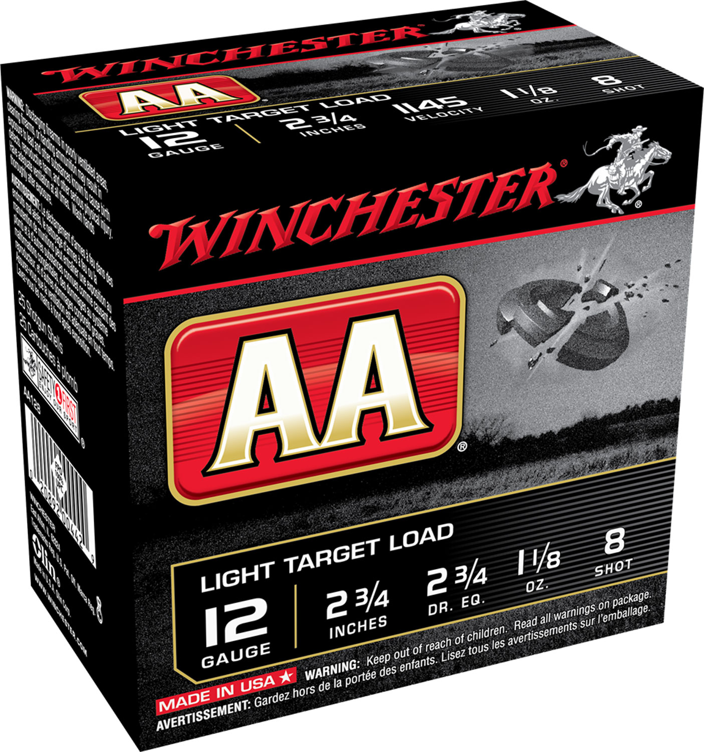 Winchester Ammo AA128VP AA Light Target 12Gauge 2.75" 1 1/8oz 8Shot 100 Bx/2 Case *Value Pack 3 Winchester Ammo AA128VP AA Light Target 12Gauge 2.75" 1 1/8oz 8Shot 100 Bx/2 Case *Value Pack