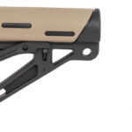 Hogue 15355 OverMolded Collapsible Buttstock Black Synthetic Flat Dark Earth OverMolded Rubber & Flat Dark Earth Rubber Finger Grooved Grip for AR-15, M16 with Commercial Tube (Tube Not Included) 2 129554