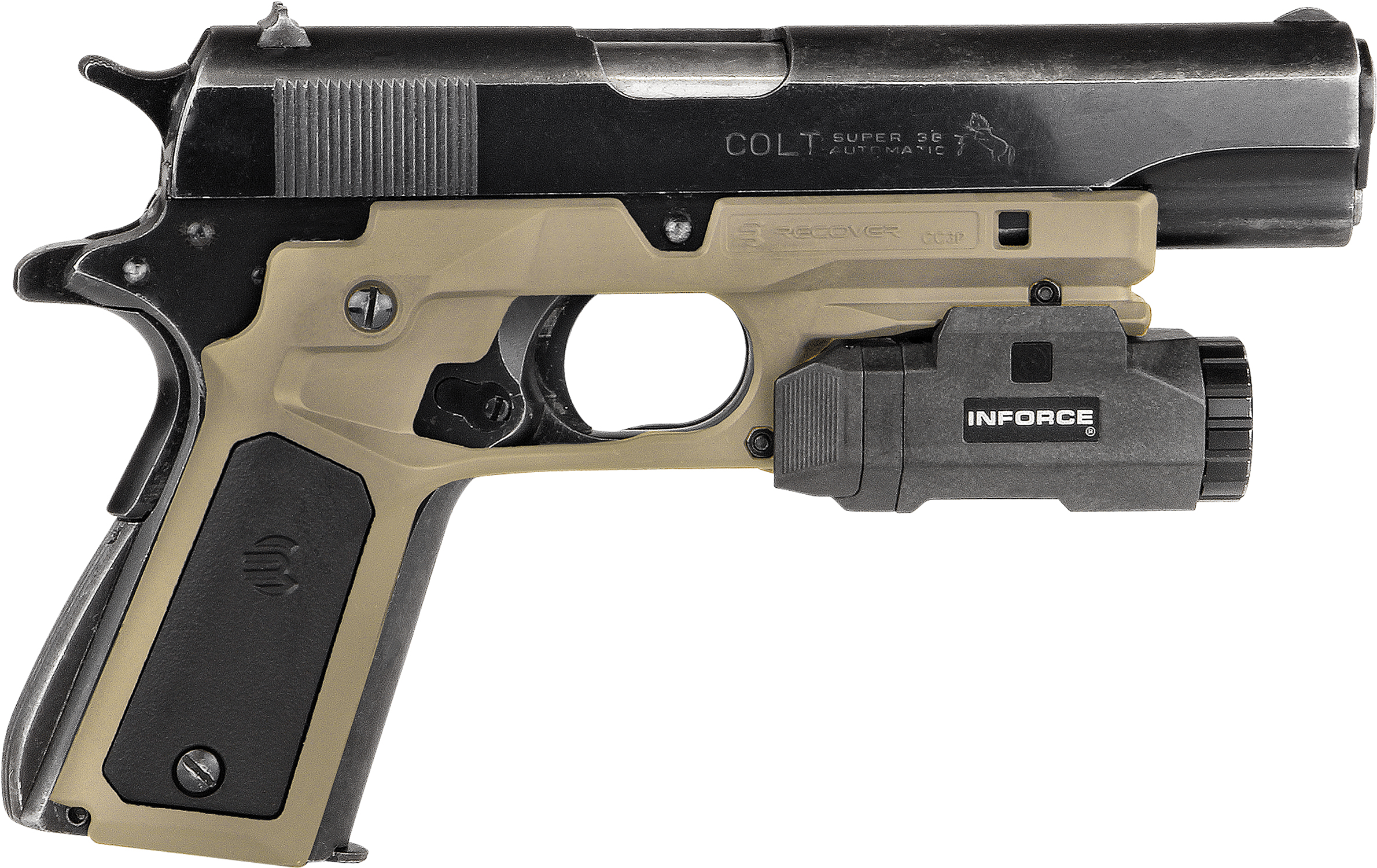 Recover Tactical CC3P0201 Frame Grip Tan Polymer Frame with Interchangeable Black & Tan Panels for Standard Frame 1911 3 Recover Tactical CC3P0201 Frame Grip Tan Polymer Frame with Interchangeable Black & Tan Panels for Standard Frame 1911