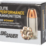 Sig Sauer E10MM20020 Elite Performance 10mmAuto 200gr V-Crown Jacketed Hollow Point 20 Per Box/10 Case 1 144888