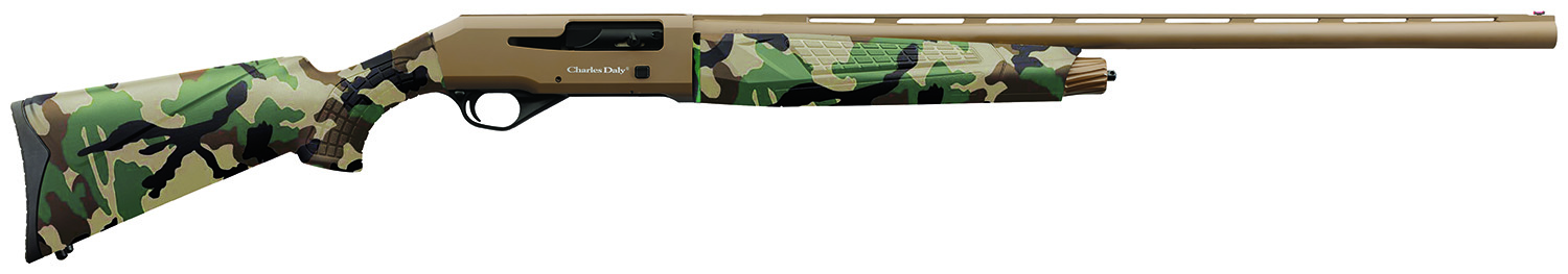 Charles Daly 930328 601 12 Gauge 4+1 3" 28" Vent Rib Barrel, Flat Dark Earth Finish Aluminum Receiver, Woodland Camo Synthetic Stock, Includes 3 Choke Tubes 3 Charles Daly 930328 601 12 Gauge 4+1 3" 28" Vent Rib Barrel, Flat Dark Earth Finish Aluminum Receiver, Woodland Camo Synthetic Stock, Includes 3 Choke Tubes