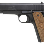 Iver Johnson Arms 1911A1938 1911 A1 38 Super 9+1 5" Black Steel Barrel, Matte Blued Serrated Steel Slide & Frame w/Beavertail, Double Diamond Checkered Walnut Grip 1 151701
