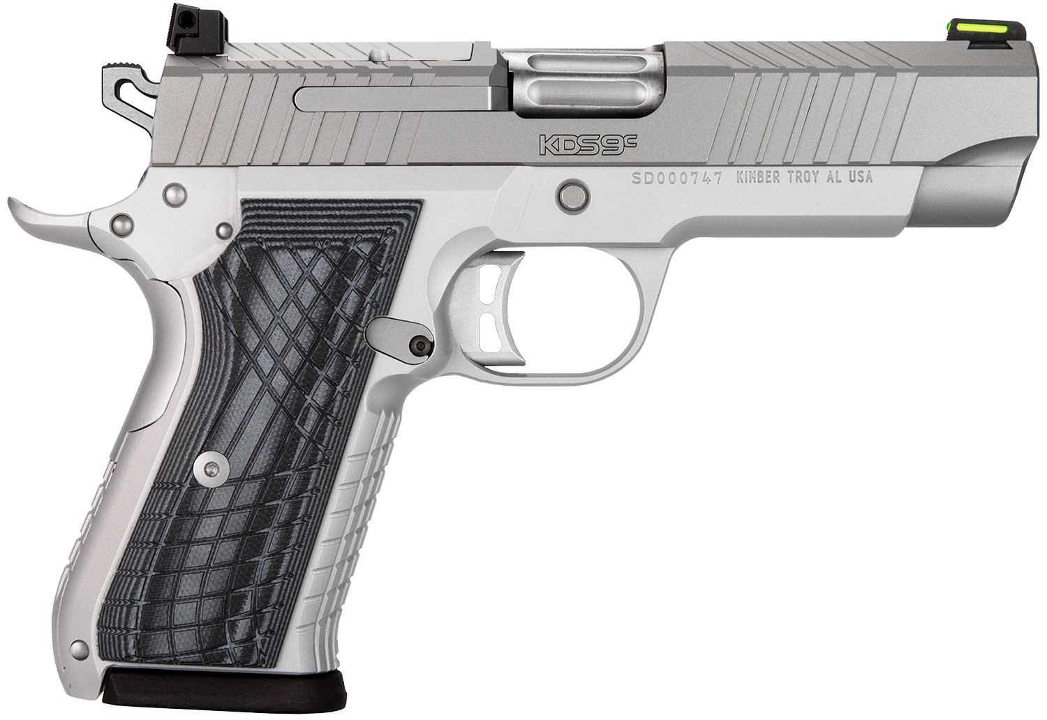 Kimber Mfg.,inc 3100012 KDS9C 9mm 15+1 4.09" KimPro Silver Front and Rear Serrations Stainless Steel Slide Gray and Black G10 Crosshatch Grip 3 Kimber Mfg.,inc 3100012 KDS9C 9mm 15+1 4.09" KimPro Silver Front and Rear Serrations Stainless Steel Slide Gray and Black G10 Crosshatch Grip
