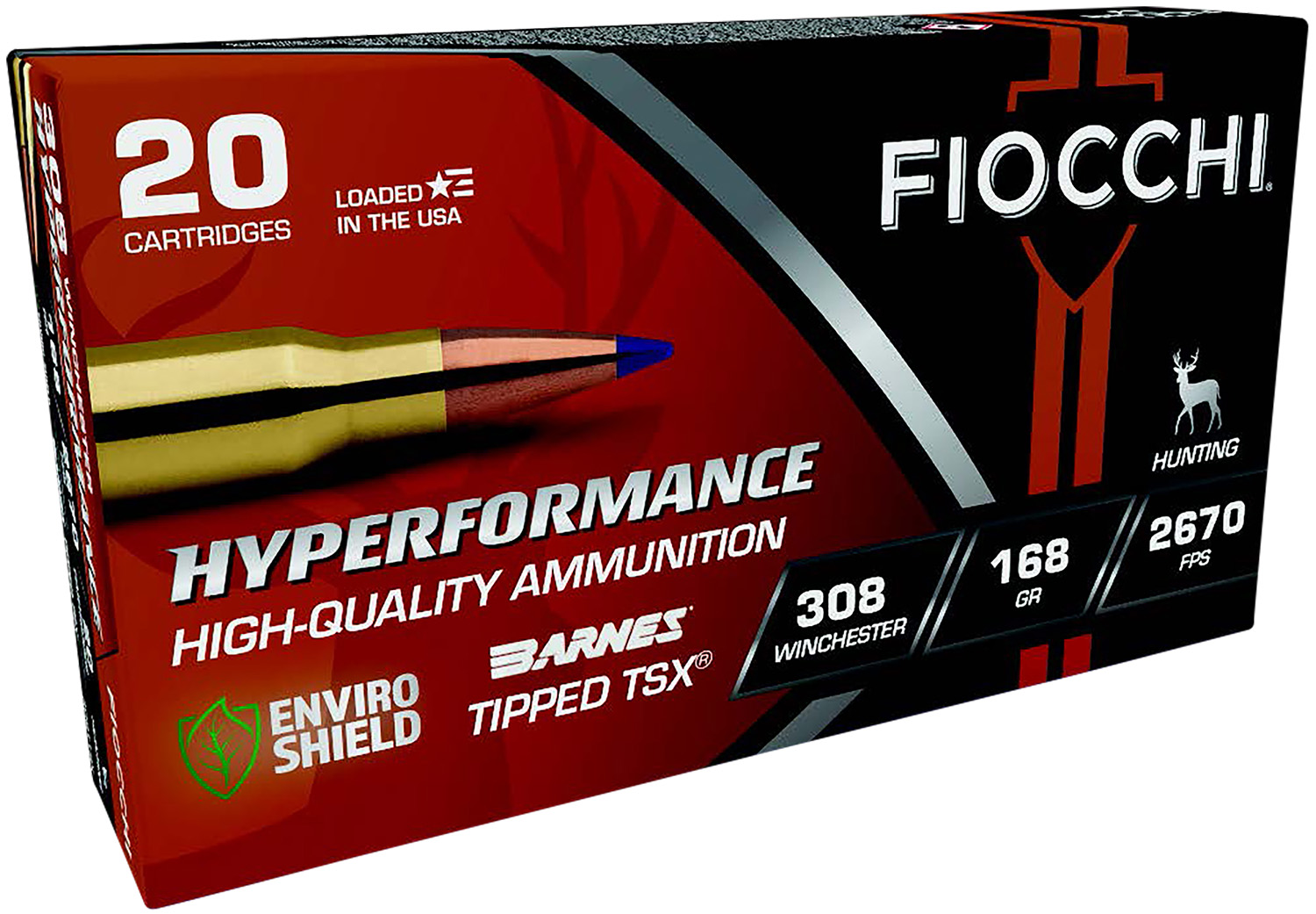 Fiocchi 308TTSX Hyperformance 308Win 168gr Barnes Tipped TSX 20 Per Box/10 Case 3 Fiocchi 308TTSX Hyperformance 308Win 168gr Barnes Tipped TSX 20 Per Box/10 Case