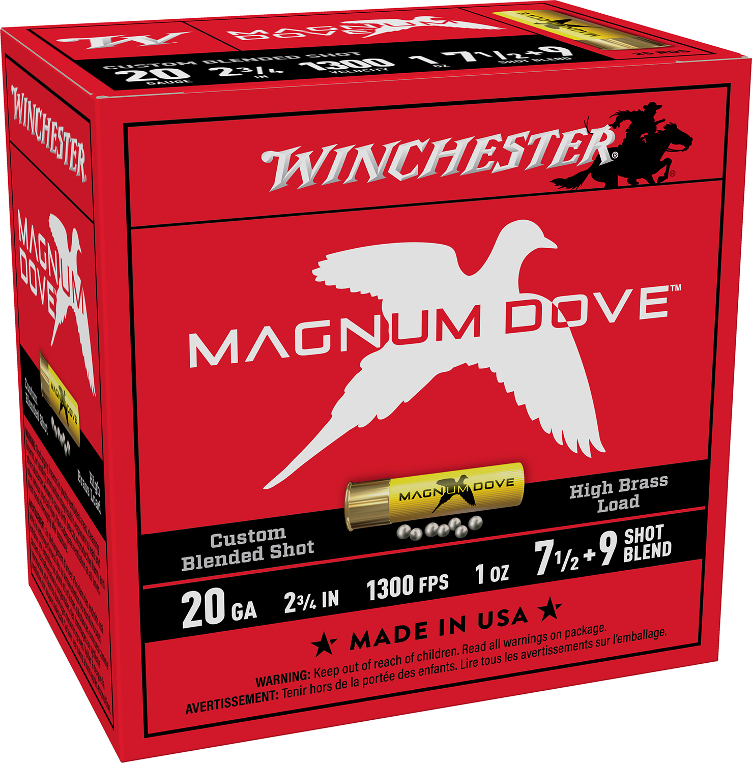 Winchester Ammo MD2079 Magnum Dove 20Gauge 2.75" 1oz 7.5/9Shot 25 Per Box/10 Case 3 Winchester Ammo MD2079 Magnum Dove 20Gauge 2.75" 1oz 7.5/9Shot 25 Per Box/10 Case