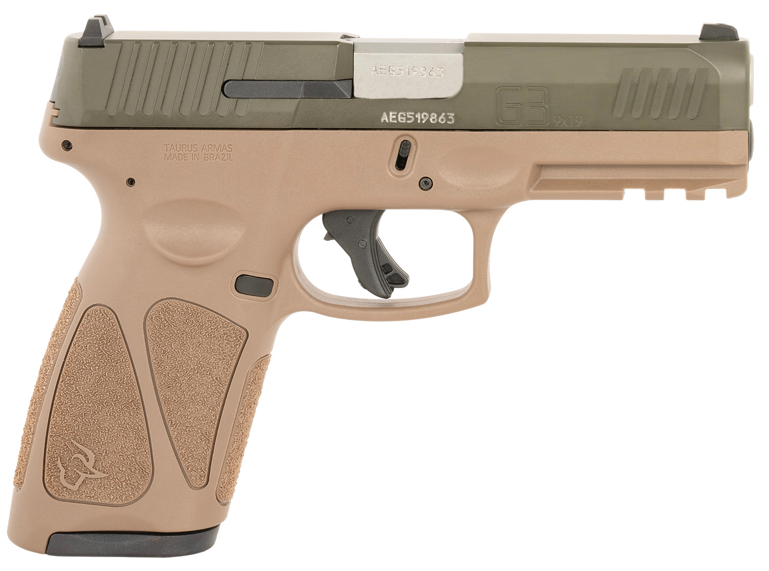 Taurus 1-G3B94BB G3 Full Size Frame 9mm Luger 17+1 4" Stainless Steel Barrel, Mil-Spec Green Cerakote Stainless Steel Serrated Slide, Brown Polymer Frame w/Picatinny Rail 3 Taurus 1-G3B94BB G3 Full Size Frame 9mm Luger 17+1 4" Stainless Steel Barrel, Mil-Spec Green Cerakote Stainless Steel Serrated Slide, Brown Polymer Frame w/Picatinny Rail