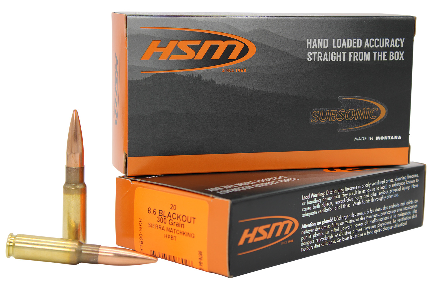 HSM 86BLK1N 8.6Blackout 300gr Hollow Point Boat Tail 20 Per Box/25 Case 3 HSM 86BLK1N 8.6Blackout 300gr Hollow Point Boat Tail 20 Per Box/25 Case