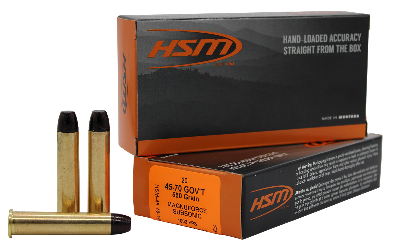 HSM 457016N 45-70Gov 550gr Hard Cast Long Flat Nose 20 Per Box/25 Case 3 HSM 457016N 45-70Gov 550gr Hard Cast Long Flat Nose 20 Per Box/25 Case