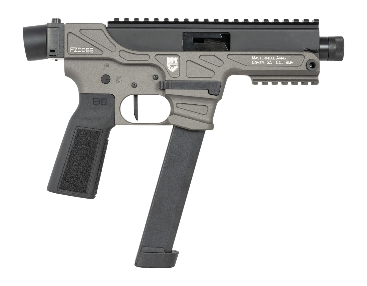 MasterPiece Arms 30K 30K 9mm Luger 30+1 4.50" Black Threaded Barrel, Aluminum Receiver w/Picatinny Rail, Black B5-P22 Grip 3 MasterPiece Arms 30K 30K 9mm Luger 30+1 4.50" Black Threaded Barrel, Aluminum Receiver w/Picatinny Rail, Black B5-P22 Grip