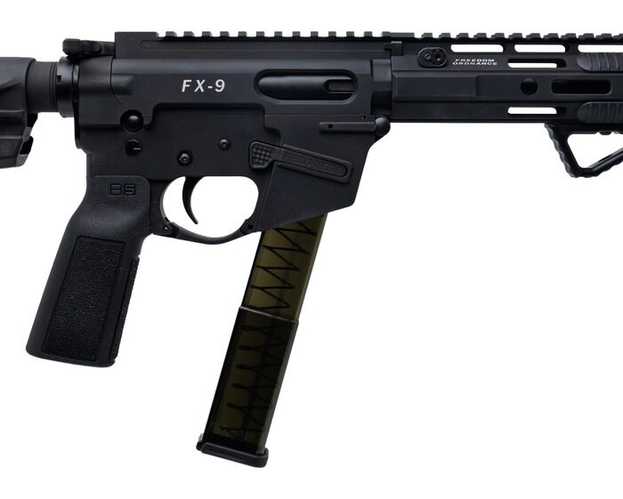 Freedom Ordance FX9P10E-BLK FX9P Elite 9mm Luger 10" Black Nitride Threaded Barrel, Black Anodized Aluminum Receiver w/Picatinny Rail, M-LOK Handguard, Black Polymer SB Tactical SBA5 Brace, Black Poly