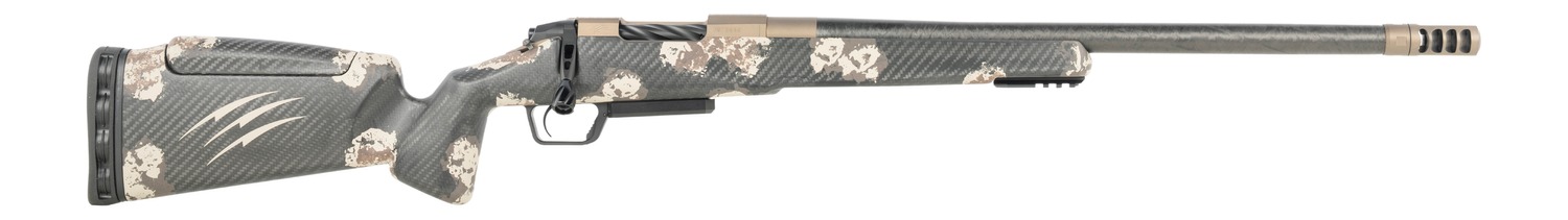 Fierce Firearms  CT Rival XP 2.0 22 Creedmoor 18" Carbon Fiber Threaded Barrel, Smoked Bronze Cerakote Titanium Drilled & Tapped Receiver, Integral Rail Forend, Desert Shadow Camo Adj Comb Carbon Fibe
