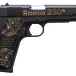 Tisas Arms 10100518US250 1911 America's 250th Full Size 45 ACP 7+1 5" Stainless Barrel, Black w/Gold Engraving Steel Serrated Slide, Black w/Gold Engraving Steel Frame w/Beavertail, Black w/Gold Accen 2 197293