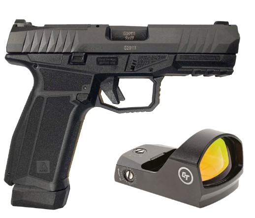 AREX DELTA X OR 9MM 1X17RD 1X19RD AMBI MAG AND SLIDE RELEASE 5X OPTICS PLATES BLACK WITH CRIMSON TRACE RED DOT 3 AREX DELTA X OR 9MM 1X17RD 1X19RD AMBI MAG AND SLIDE RELEASE 5X OPTICS PLATES BLACK WITH CRIMSON TRACE RED DOT