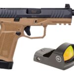 AREX DELTA X TACTICAL 9MM 1X17RD 1X19RD SUPPRESSOR HEIGHT SIGHTS 5X OPTICS PLATES FDE WITH CRIMSON TRACE RED DOT 1 197892019576