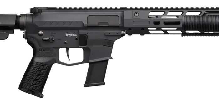 CMMG 45AEA70-AB Zeroed Banshee MkG 45 ACP 13+1 6.50" Black Nitride Threaded Barrel, Black Armor Cerakote Aluminum Receiver w/Picatinny Rail, M-LOK Handguard, Black Polymer CMMG RipBrace, CMMG Zeroed G