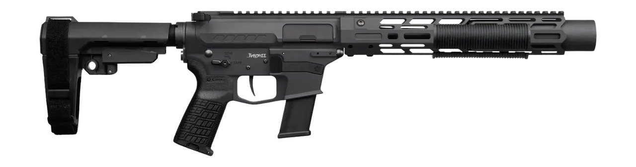 CMMG 45AEA70-AB Zeroed Banshee MkG 45 ACP 13+1 6.50" Black Nitride Threaded Barrel, Black Armor Cerakote Aluminum Receiver w/Picatinny Rail, M-LOK Handguard, Black Polymer CMMG RipBrace, CMMG Zeroed G 3 CMMG 45AEA70-AB Zeroed Banshee MkG 45 ACP 13+1 6.50" Black Nitride Threaded Barrel, Black Armor Cerakote Aluminum Receiver w/Picatinny Rail, M-LOK Handguard, Black Polymer CMMG RipBrace, CMMG Zeroed G