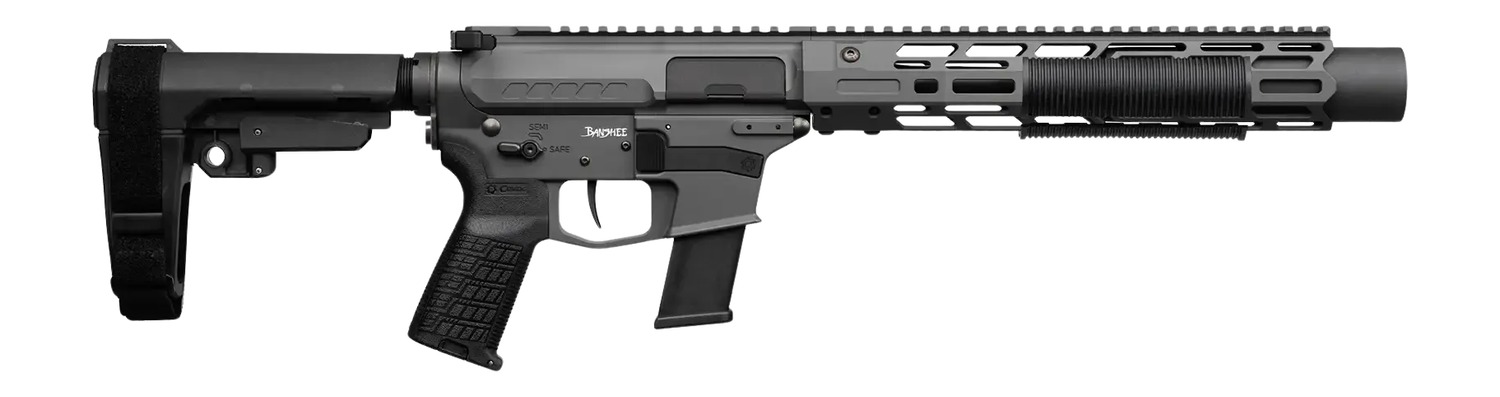 CMMG 45AEA70-TNG MkG 45 ACP 13+1 6.50" Black Nitride Threaded Barrel. Tungsten Cerakote Aluminum Receiver w/Picatinny Rail, M-LOK Handguard, Black Polymer CMMG RipBrace, CMMG Zeroed Grip, Ambidextrous