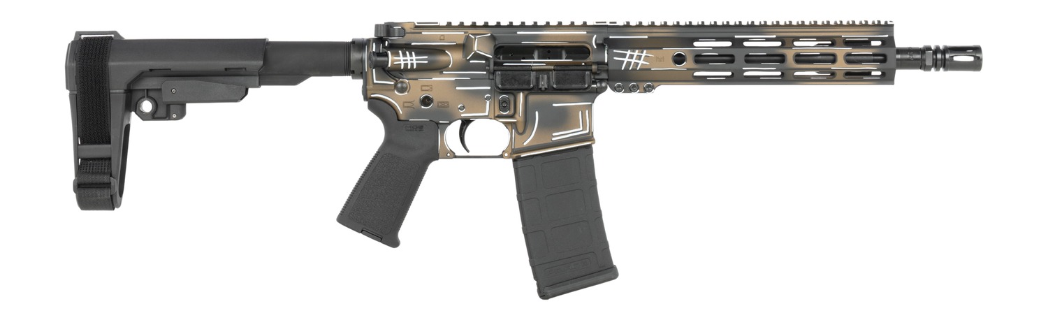 Shark Coast Tactical SCC07060ANBRN-P Anime-15 Bronze 5.56 NATO 30+1 10.50" Black Nitride Threaded Barrel, Aluminum Receiver w/Picatinny Rail, M-LOK Handguard, Polymer SB Tactical SBA3 Brace, Polymer G 3 Shark Coast Tactical SCC07060ANBRN-P Anime-15 Bronze 5.56 NATO 30+1 10.50" Black Nitride Threaded Barrel, Aluminum Receiver w/Picatinny Rail, M-LOK Handguard, Polymer SB Tactical SBA3 Brace, Polymer G