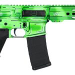 Shark Coast Tactical SCC06247AGRN-P Anime-15 Green 5.56 NATO 30+1 10.50" Black Nitride Threaded Barrel, Green Cerakote Aluminum Receiver w/Picatinny Rail, M-LOK Handguard, Black Polymer SB Tactical SB 1 198588