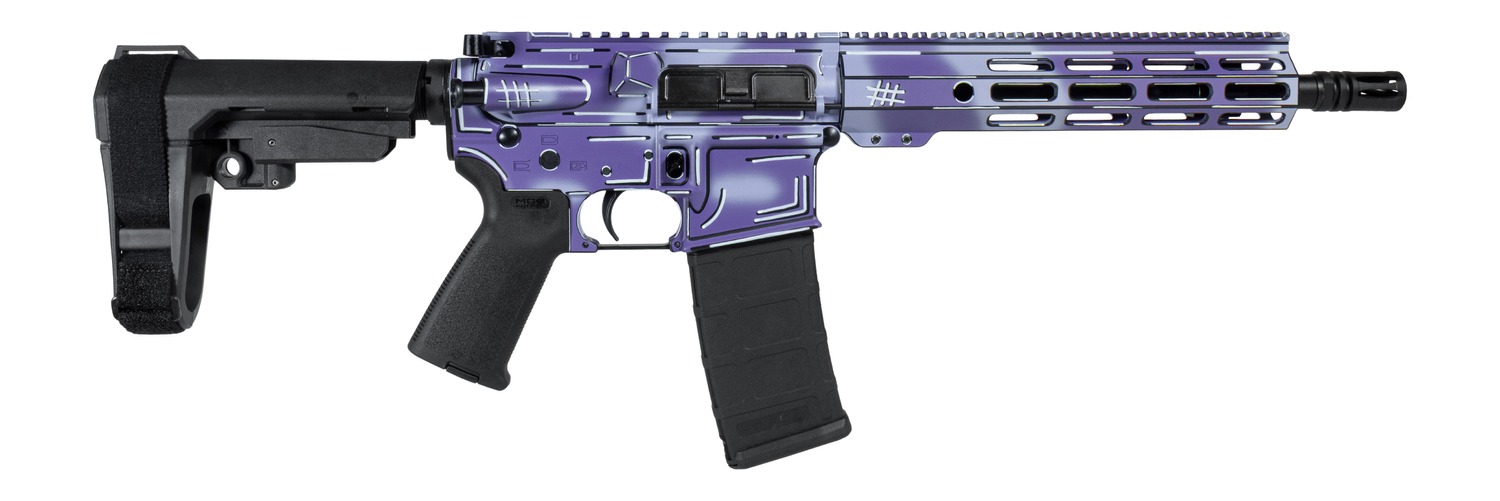 Shark Coast Tactical SCC06278APUR-P Anime-15 Purple 5.56 NATO 30+1 10.50" Black Nitride Threaded Barrel, Purple Cerakote Aluminum Receiver w/Picatinny Rail, M-LOK Handguard, Polymer SB Tactical SBA3 B 3 Shark Coast Tactical SCC06278APUR-P Anime-15 Purple 5.56 NATO 30+1 10.50" Black Nitride Threaded Barrel, Purple Cerakote Aluminum Receiver w/Picatinny Rail, M-LOK Handguard, Polymer SB Tactical SBA3 B