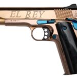 KIMBER CNC 1911 EL REY 38SUP 9RD 5IN BARREL ENGRAVED ROSE GOLD BLUE ACCENTS BLACK GRIPS 10231 CAMFOUR EXCLUSIVE 1 198715158298