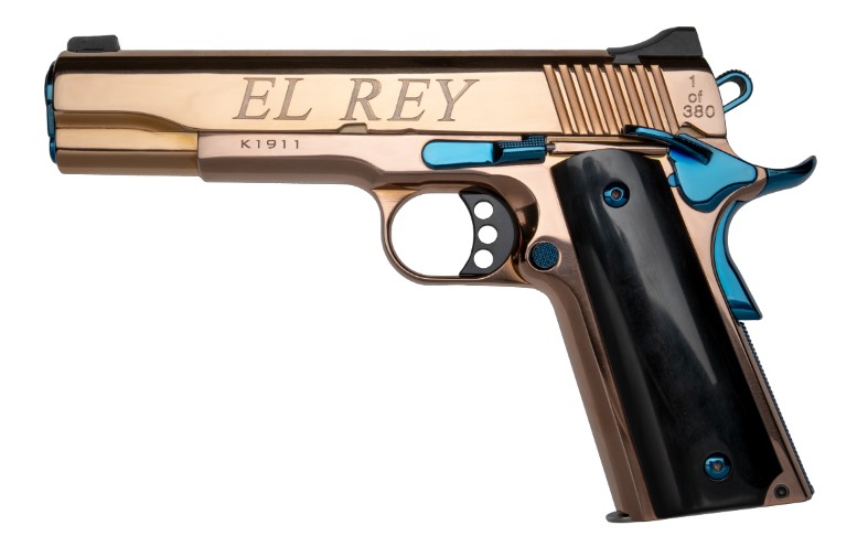 KIMBER CNC 1911 EL REY 38SUP 9RD 5IN BARREL ENGRAVED ROSE GOLD BLUE ACCENTS BLACK GRIPS 10231 CAMFOUR EXCLUSIVE 3 KIMBER CNC 1911 EL REY 38SUP 9RD 5IN BARREL ENGRAVED ROSE GOLD BLUE ACCENTS BLACK GRIPS 10231 CAMFOUR EXCLUSIVE