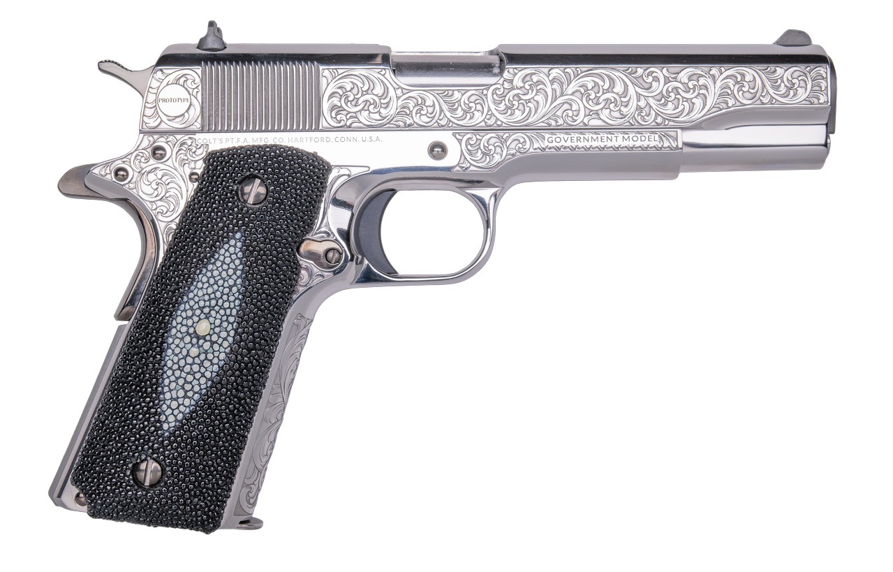 CNC COLT 1911 TUXEDO 38 SUP 5IN BARREL 9RD BLUED ENGRAVED 1 OF 300 CNCTUX38 3 CNC COLT 1911 TUXEDO 38 SUP 5IN BARREL 9RD BLUED ENGRAVED 1 OF 300 CNCTUX38
