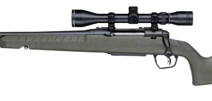 Savage Arms 33194 Axis 2 XP 30-06 Springfield 4+1 20" Matte Black Carbon Steel Threaded Barrel & Drilled & Tapped Receiver, OD Green Synthetic Fixed w/Pistol Grip Stock, 3-9x40mm Duplex Scope, Left Ha