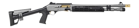 Panzer Arms PAM4CSGGTMFSS M4 Speed Pro 12 Gauge Semi-Auto 3" 5+1 18.50" Gray Ported Barrel, Gray w/Gold Titanium Accents Aluminum Receiver w/Picatinny Rail, M-LOK Handguard, Skeleton Stock, Black Poly 3 Panzer Arms PAM4CSGGTMFSS M4 Speed Pro 12 Gauge Semi-Auto 3" 5+1 18.50" Gray Ported Barrel, Gray w/Gold Titanium Accents Aluminum Receiver w/Picatinny Rail, M-LOK Handguard, Skeleton Stock, Black Poly