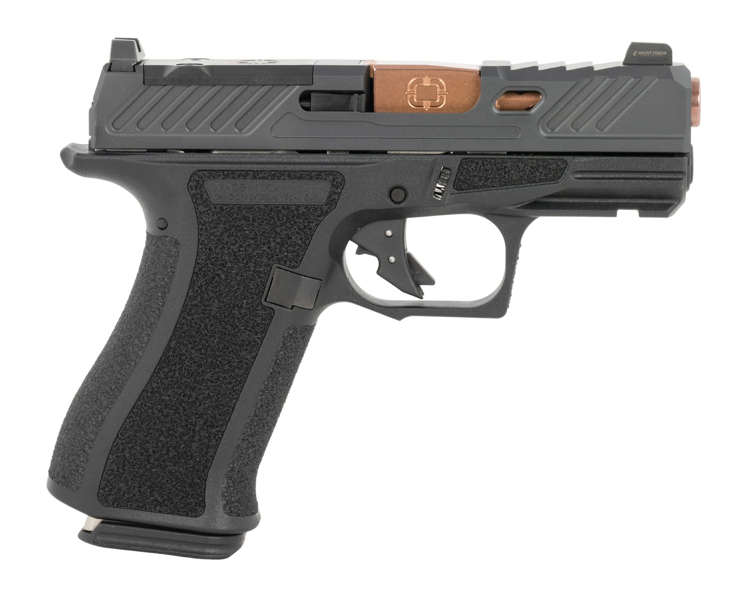Shadow Systems SS-5011-B CR920X Elite Micro-Compact Frame 9mm Luger 15+1 3.41" Bronze TICN Match Grade/Spiral Fluted Barrel, Black Nitride Optic Cut/Serrated/Window Cut Stainless Steel Slide, Black Po