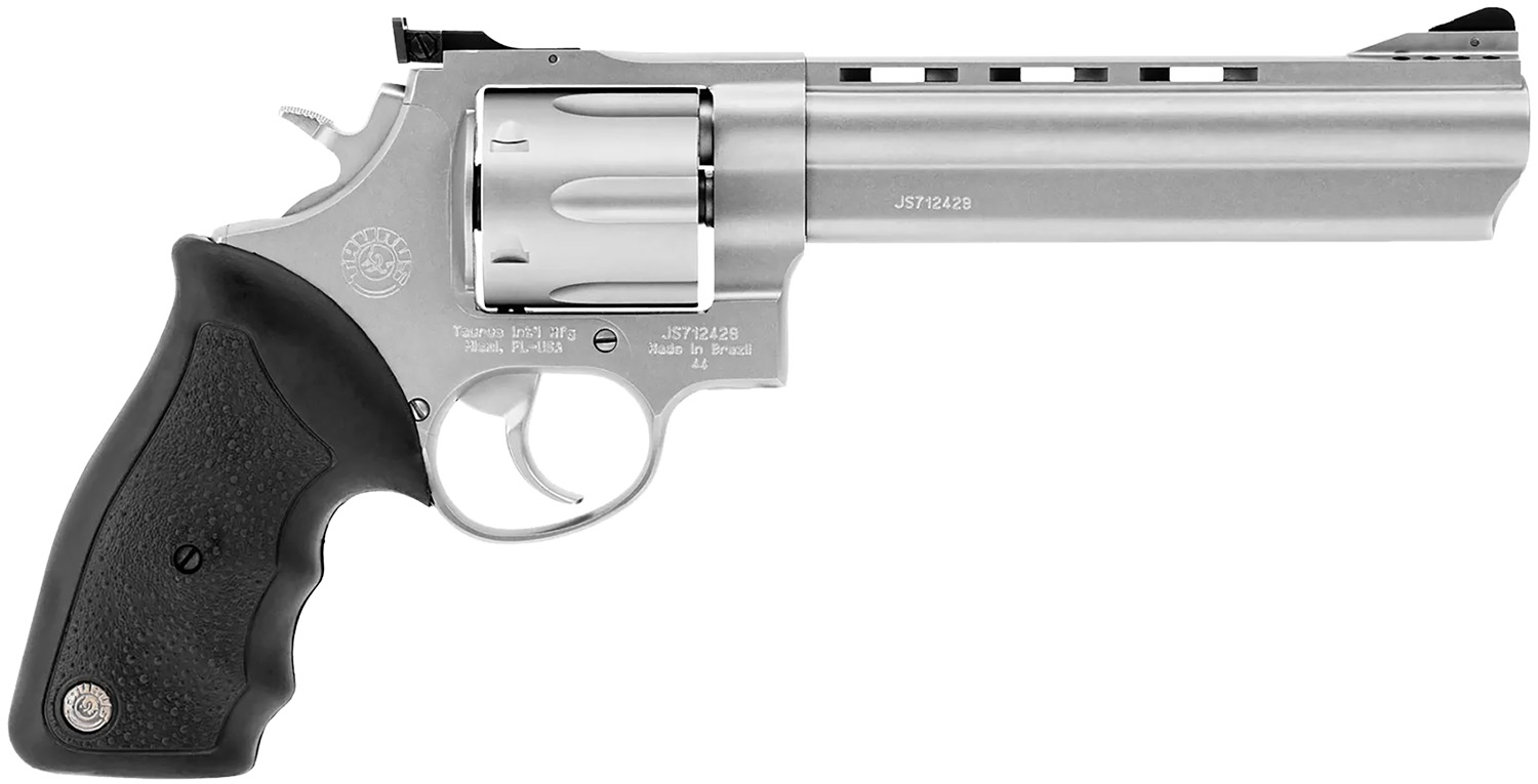 Taurus 2-440069 44 Large 44 Rem Mag 6 Shot 6.50" Matte Stainless Ported Barrel, Cylinder & Frame, Black Finger Grooved Rubber Grip, Transfer Bar Safety, Exposed Hammer 3 Taurus 2-440069 44 Large 44 Rem Mag 6 Shot 6.50" Matte Stainless Ported Barrel, Cylinder & Frame, Black Finger Grooved Rubber Grip, Transfer Bar Safety, Exposed Hammer