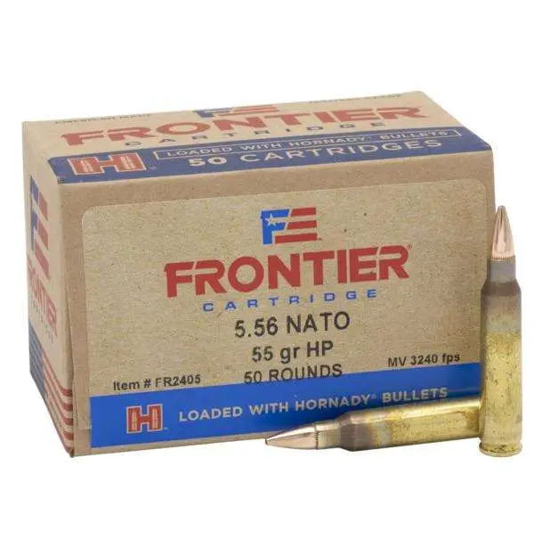 FRONTIER® 5.56 NATO 55 GR HOLLOW POINT MATCH™ (50 - ORIENTED) 50RD/BX 10BX/CS 3 FRONTIER® 5.56 NATO 55 GR HOLLOW POINT MATCH™ (50 - ORIENTED) 50RD/BX 10BX/CS