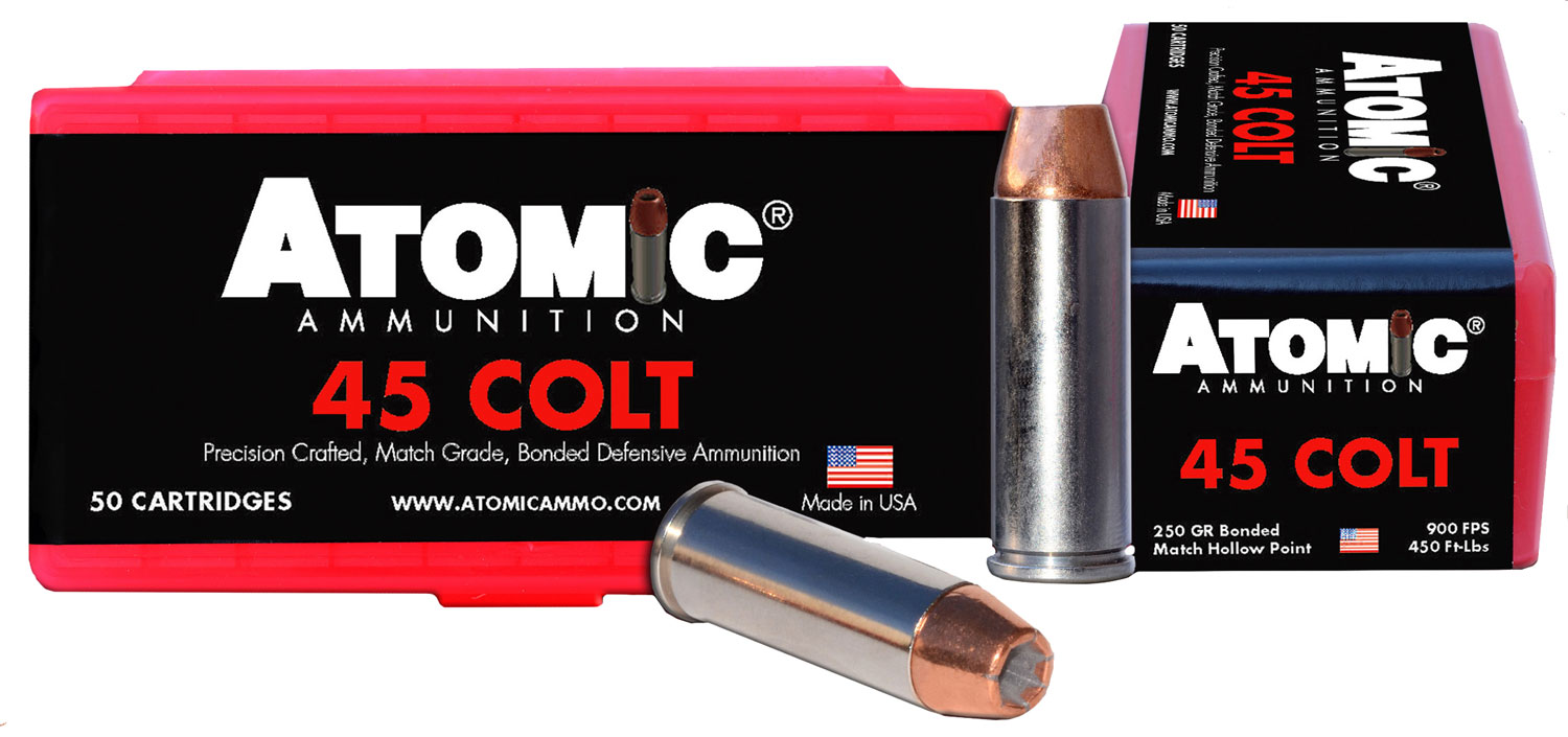 Atomic Ammunition 00444 Pistol Precision Craft 45Colt 250gr Bonded Match Hollow Point 50 Per Box/10 Case 3 Atomic Ammunition 00444 Pistol Precision Craft 45Colt 250gr Bonded Match Hollow Point 50 Per Box/10 Case