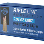 PPU PP7K Metric Rifle 7.9x33mmKurz 124gr Full Metal Jacket Boat Tail 20 Per Box/25 Case 2 57047