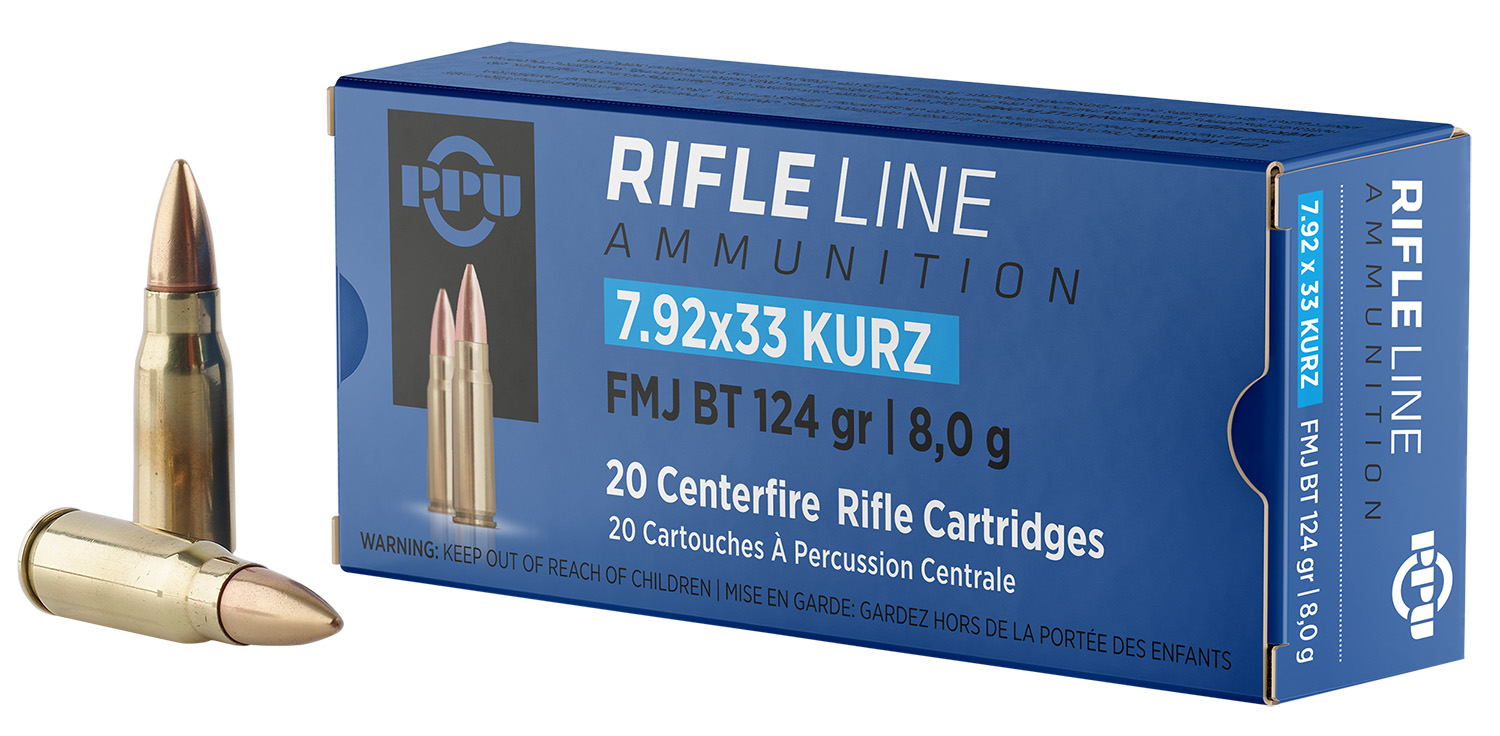 PPU PP7K Metric Rifle 7.9x33mmKurz 124gr Full Metal Jacket Boat Tail 20 Per Box/25 Case 3 PPU PP7K Metric Rifle 7.9x33mmKurz 124gr Full Metal Jacket Boat Tail 20 Per Box/25 Case