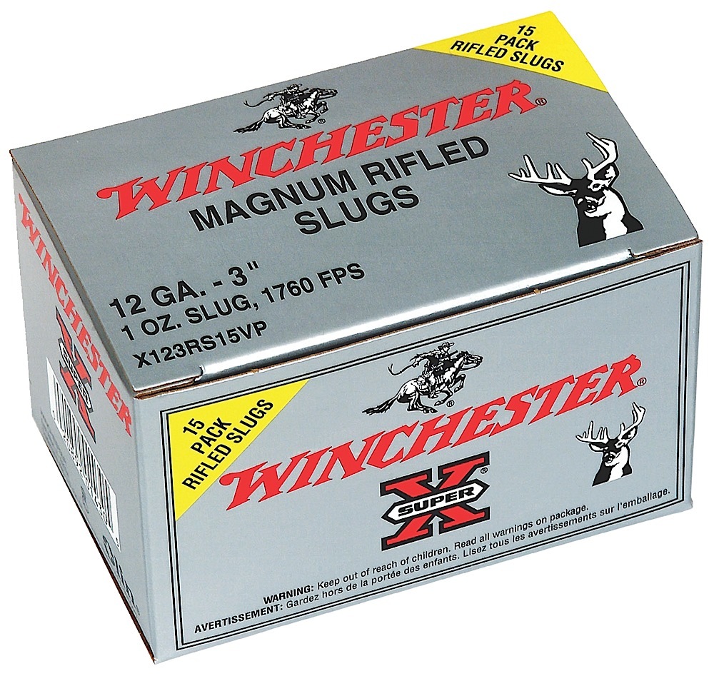 Winchester Ammo X123RS15VP Super X 12Gauge 3" 1oz Rifled Slug Shot 15 Per Box/10 Case 3 Winchester Ammo X123RS15VP Super X 12Gauge 3" 1oz Rifled Slug Shot 15 Per Box/10 Case