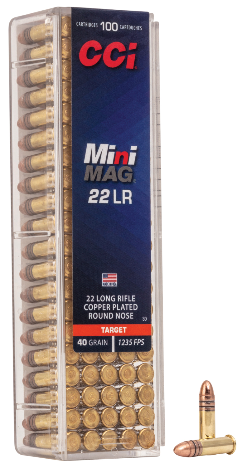 CCI 0030 Mini-Mag High Velocity 22LR 40gr Copper Plated Round Nose 100 Per Box/50 Case 3 CCI 0030 Mini-Mag High Velocity 22LR 40gr Copper Plated Round Nose 100 Per Box/50 Case