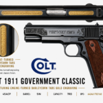 COLT 1911 GOVERNMENT CLASSIC 45ACP 5IN BARREL 7RD BLACK BARLEYCORN TABS GOLD SCROLLED O1911C-CX006T CAMFOUR EXCLUSIVE 1 642461703160