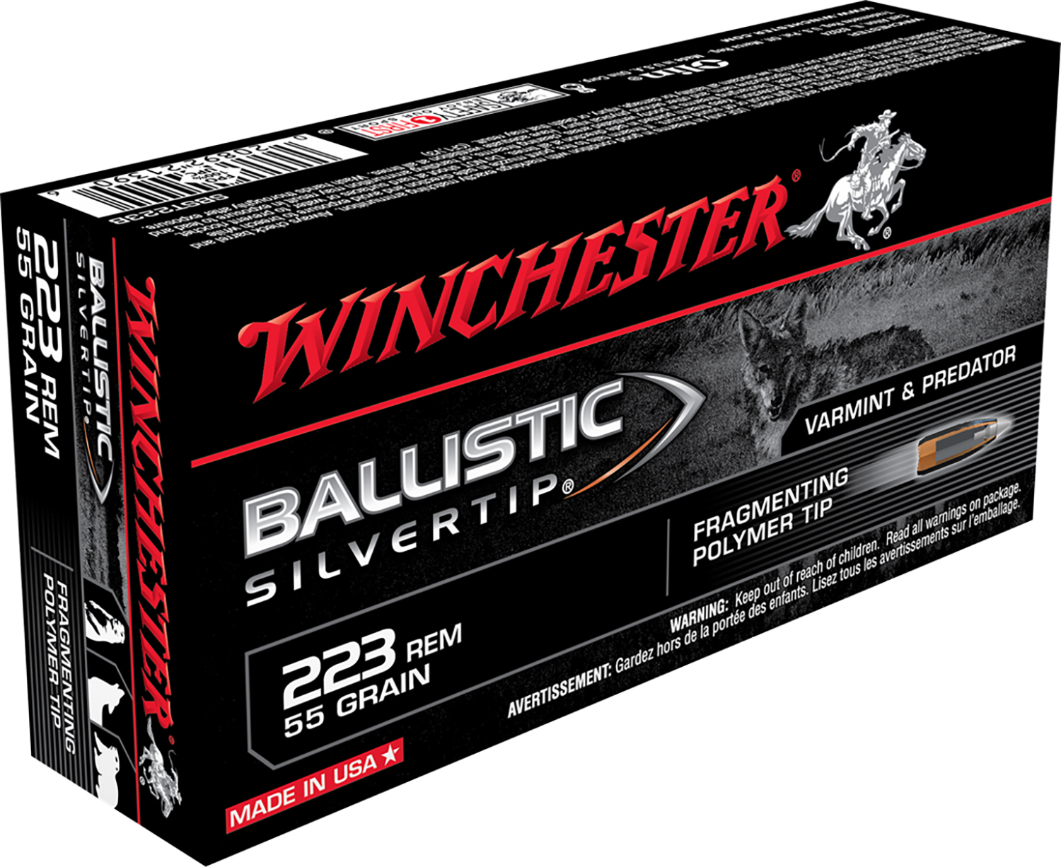 Winchester Ammo SBST223B Ballistic Silvertip 223Rem 55gr Fragmenting Polymer Tip 20 Per Box/10 Case 3 Winchester Ammo SBST223B Ballistic Silvertip 223Rem 55gr Fragmenting Polymer Tip 20 Per Box/10 Case