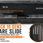 GLOCK SLIDE ONLY SILVER DISTRESSED FLAG G19 (GEN3/MOS/FS) 79008 DTFLAG CAMFOUR EXCLUSIVE 1 693793182956
