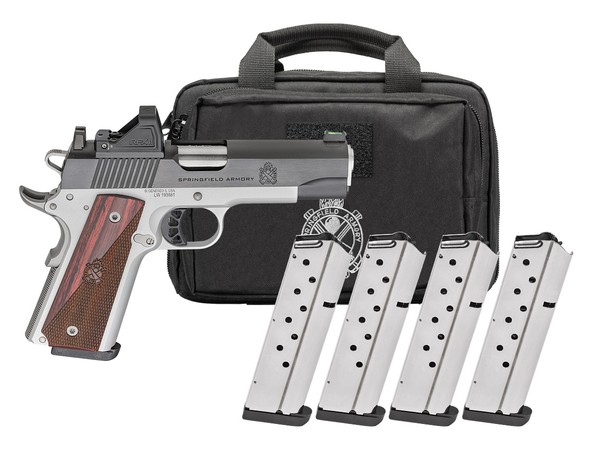 SPRINGFIELD ARMORY 1911 RONIN AOS 45ACP 4.25IN BARREL 8RD BLUE/SS U-NOTCH W/FIBER OPTIC 4MAGS PX9118LAOS-PAC 3 SPRINGFIELD ARMORY 1911 RONIN AOS 45ACP 4.25IN BARREL 8RD BLUE/SS U-NOTCH W/FIBER OPTIC 4MAGS PX9118LAOS-PAC