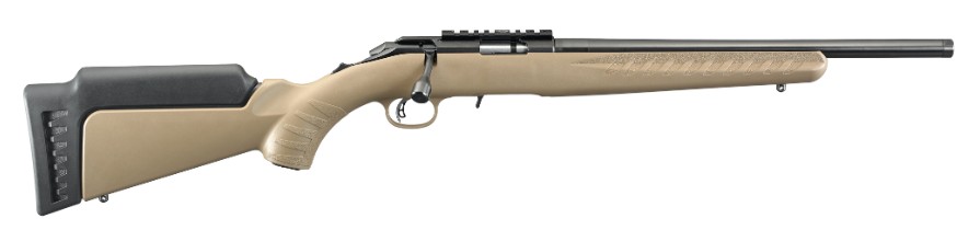 RUGER AMERICAN RIMFIRE 22 LR 16IN THREADED BARREL 10RD SATIN BLUE/FDE MARKSMAN ADJ TRIGGER NO SIGHTS SCOPE RAIL WITH STANDARD LENGTH OF PULL MODULE 8358 3 RUGER AMERICAN RIMFIRE 22 LR 16IN THREADED BARREL 10RD SATIN BLUE/FDE MARKSMAN ADJ TRIGGER NO SIGHTS SCOPE RAIL WITH STANDARD LENGTH OF PULL MODULE 8358